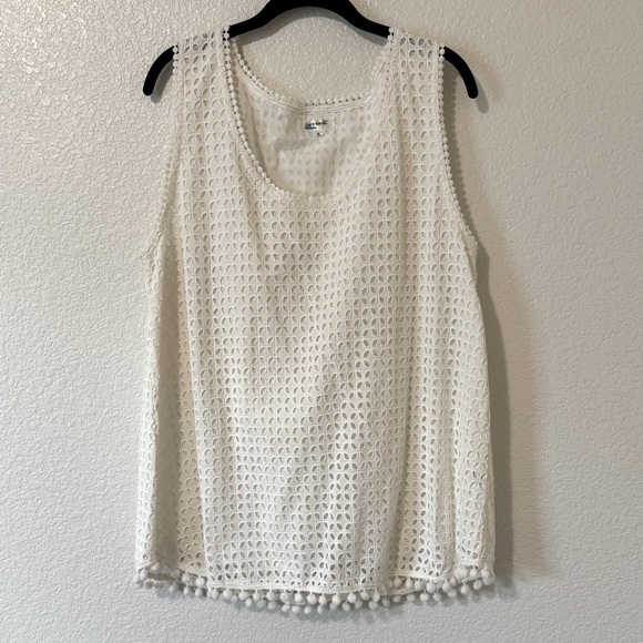 Pure Nordic Cotton Eyelet Sleeveless Tank - Picture 1 of 5